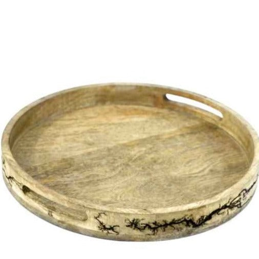 ROUND ETCHED SERVING TRAY