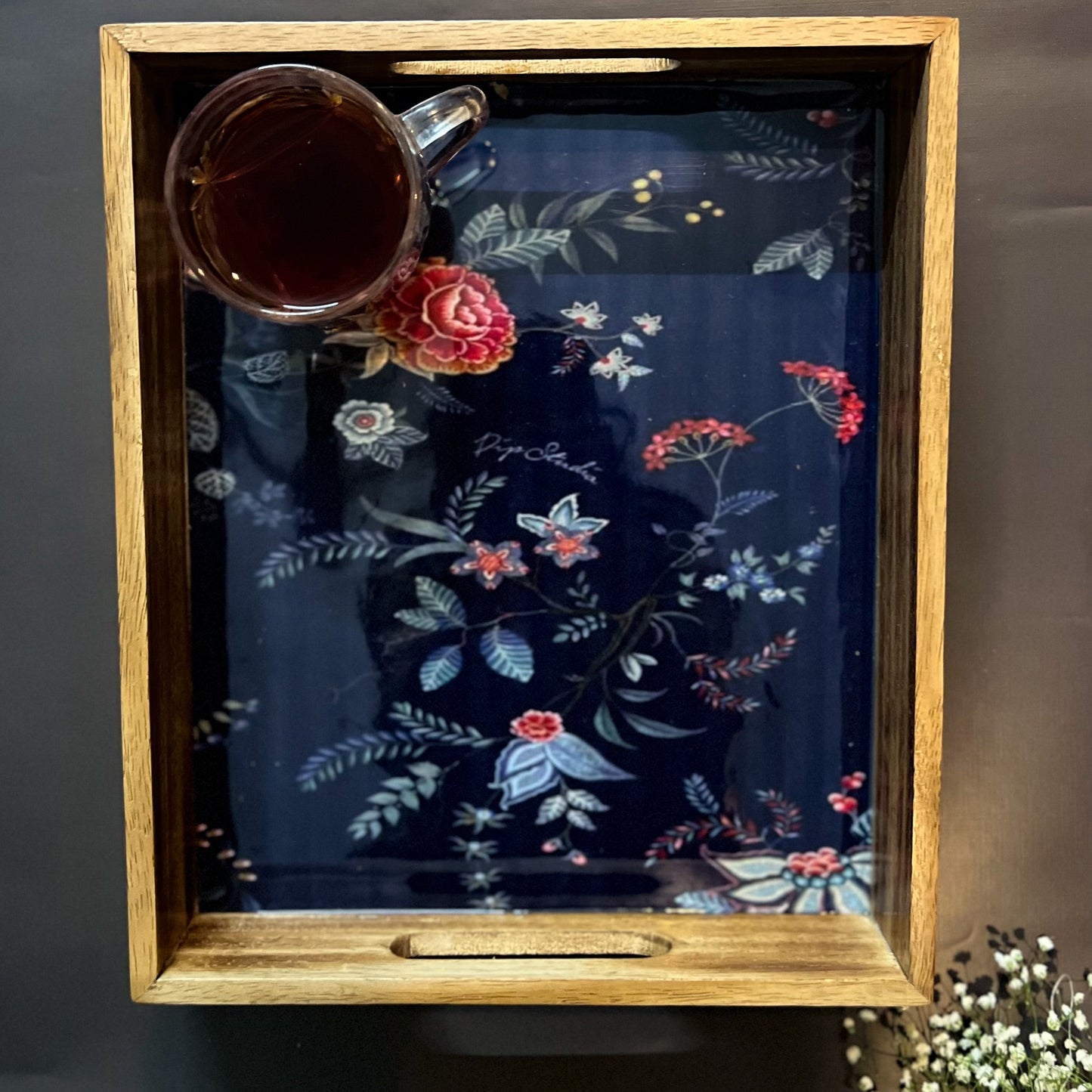 NIGHTANGLE ENAMELLED SERVING TRAY