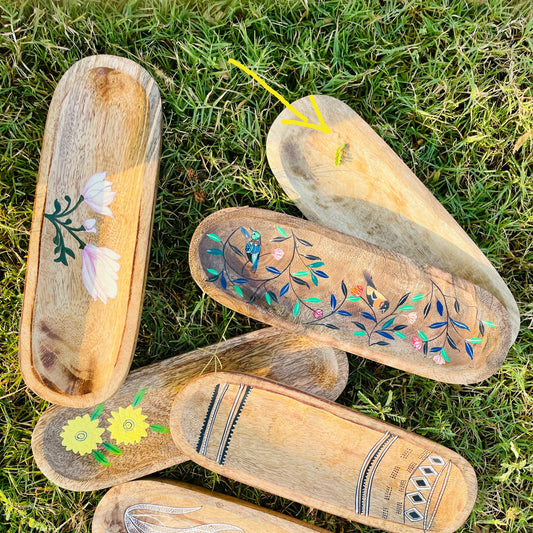 MANGO WOOD OVAL SNACK PLATTER