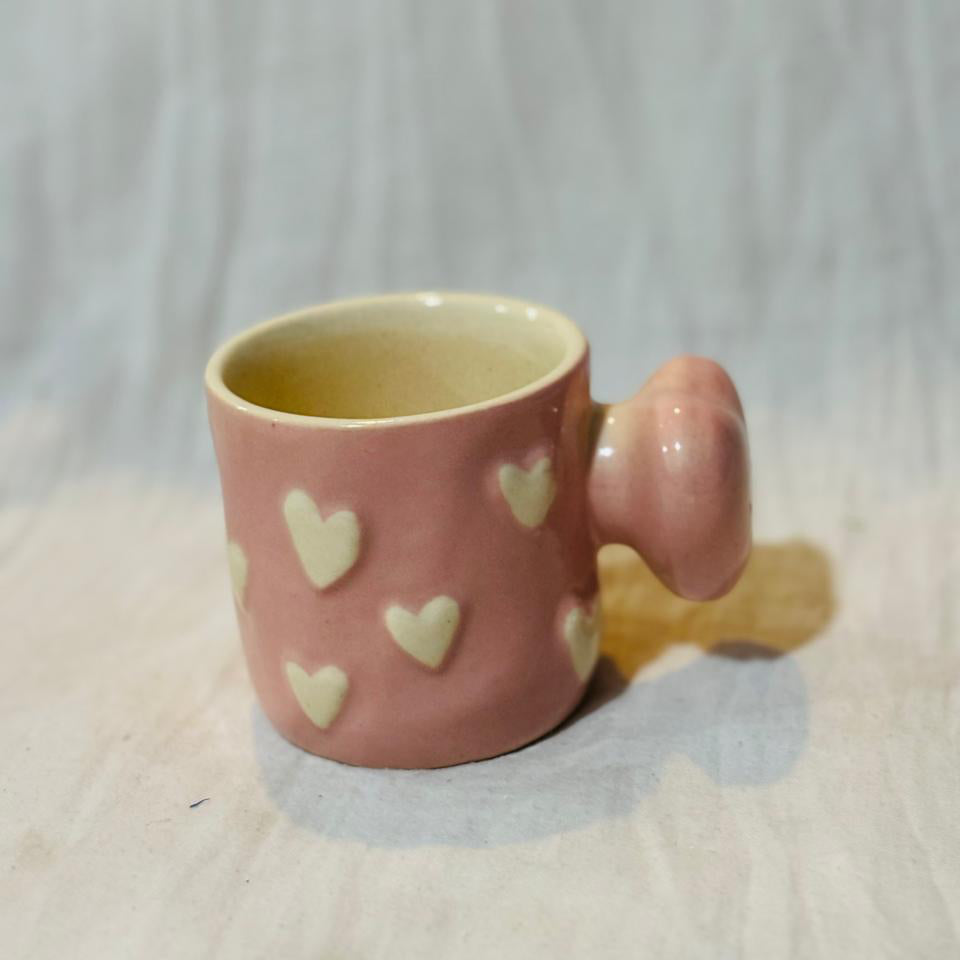 Pink Heart Handle Cup (set of 1)| Pinterest Inspired Design