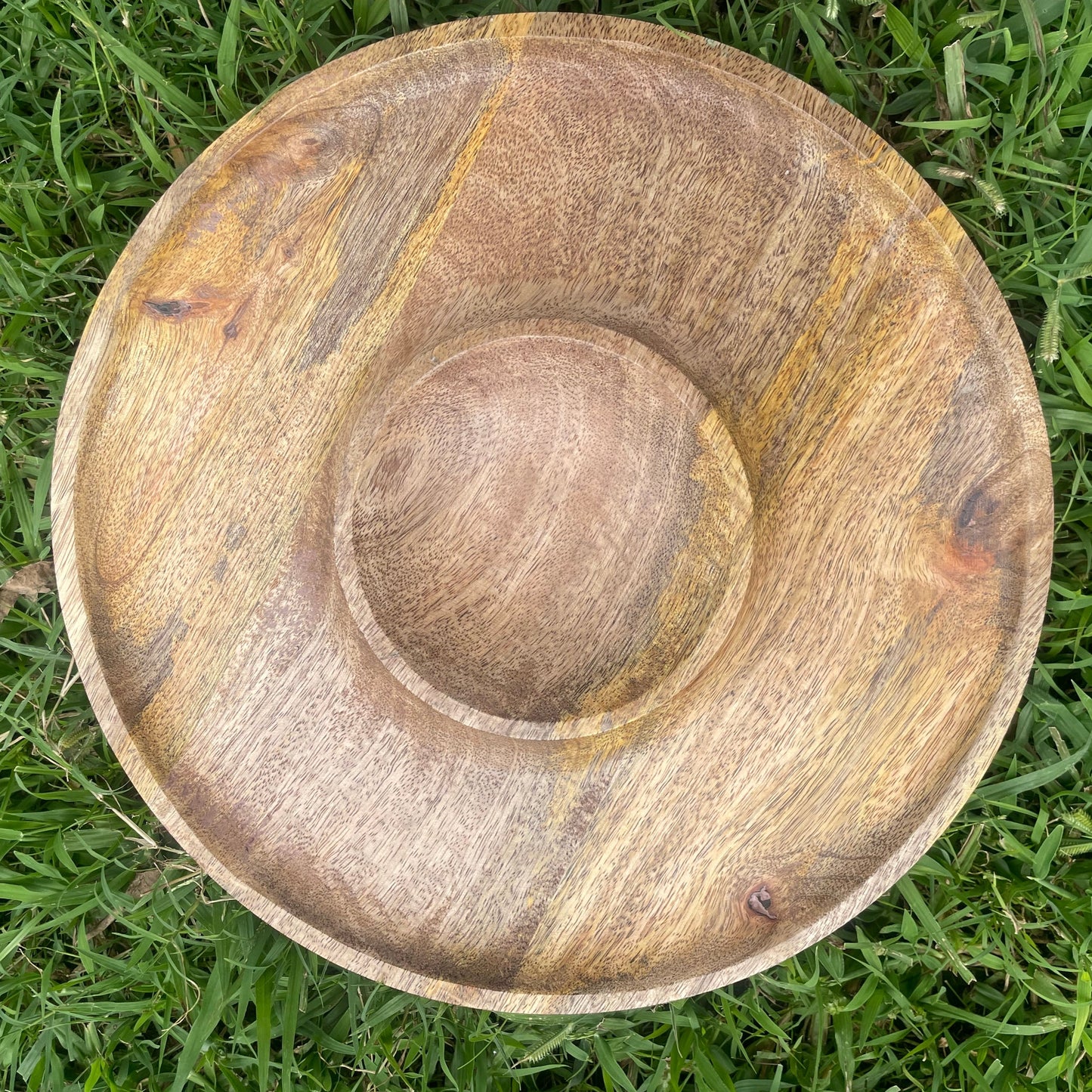 MANGO WOOD ROUND SNACK PLATTER