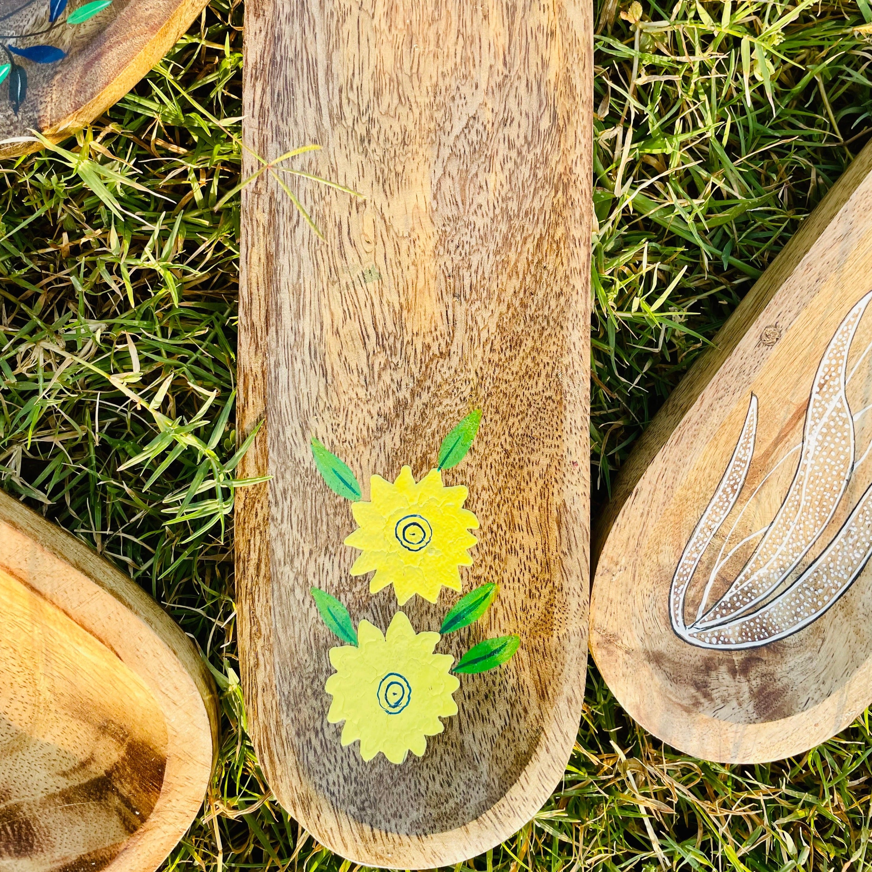 SUNFLOWER HAND-PAINTED SNACK PLATTER