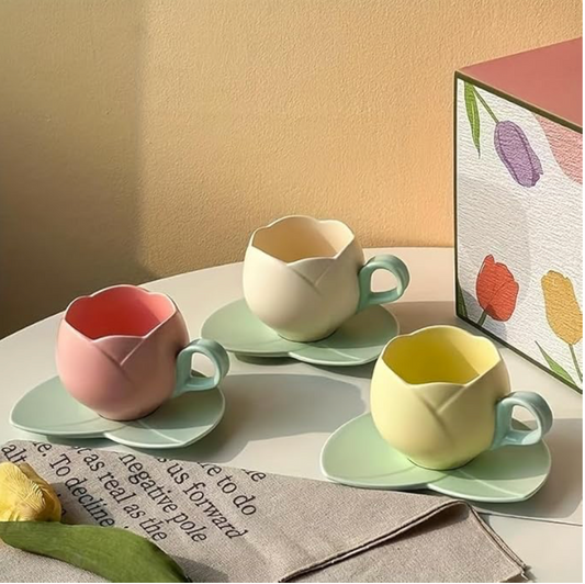 Flower Petal Cup and Saucer Set | Nature Inspired Design