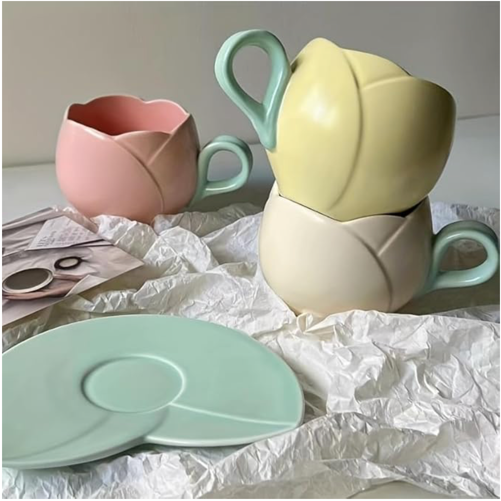Flower Petal Cup and Saucer Set | Nature Inspired Design