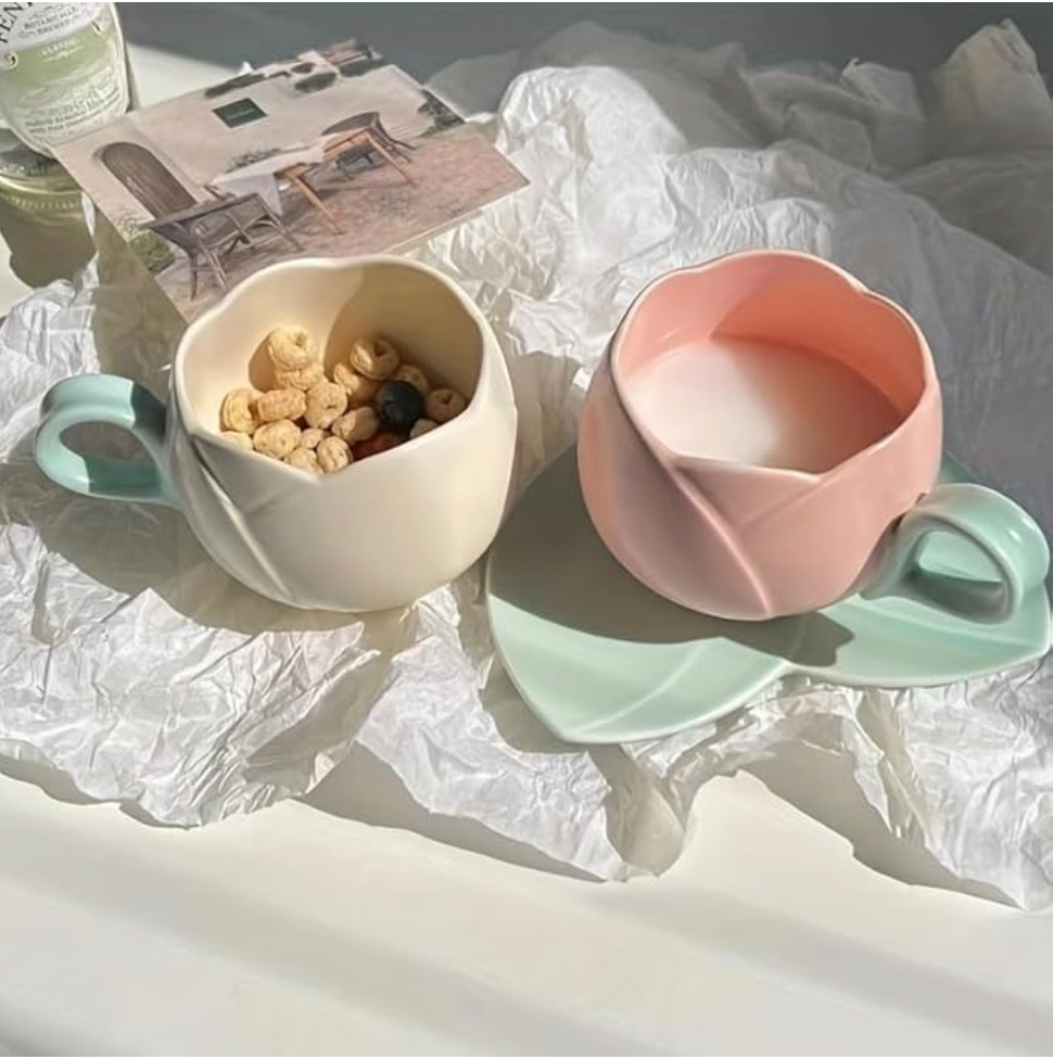 Flower Petal Cup and Saucer Set | Nature Inspired Design