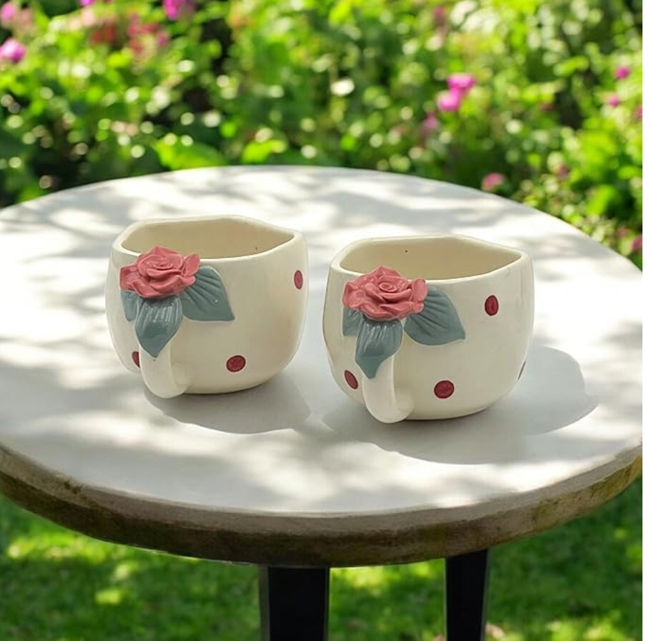 Rose Embossed Cup ( Set of 2) | Pinterest Inspired Design