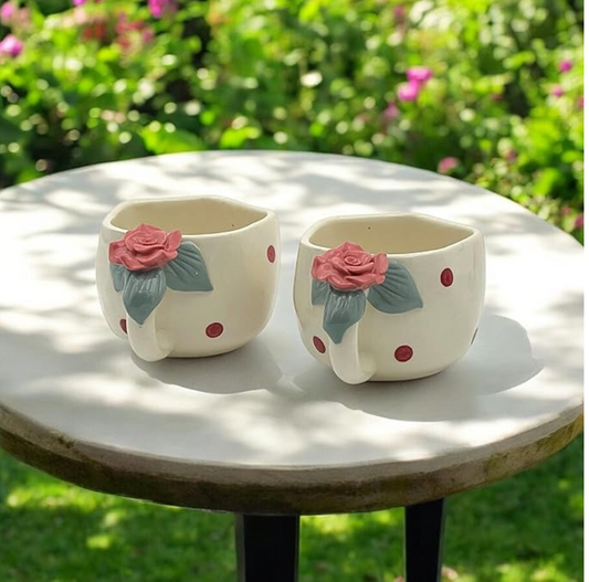 Rose Embossed Cup ( Set of 2) | Pinterest Inspired Design