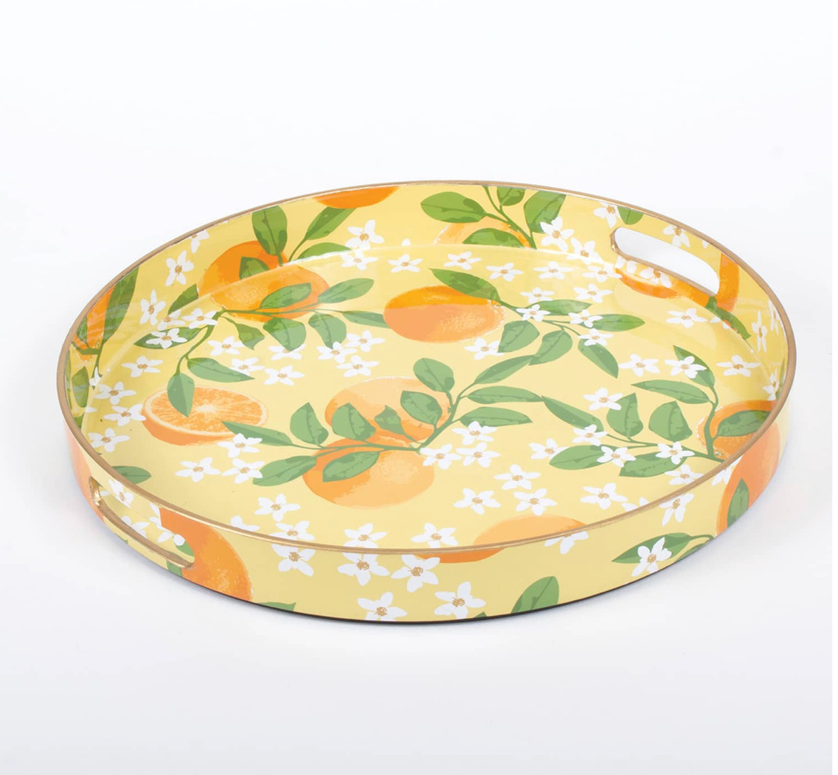 TANGERINE ROUND SERVING TRAY( SET OF 1)
