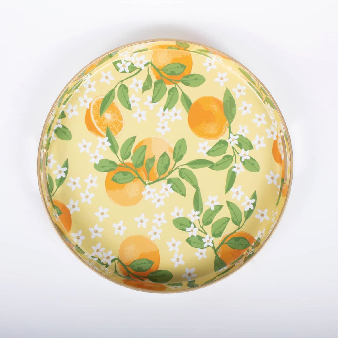 TANGERINE ROUND SERVING TRAY( SET OF 1)