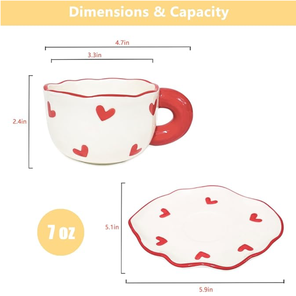 Heart Cup ( Set of Cup and Saucer) | Pinterest Inspired Design