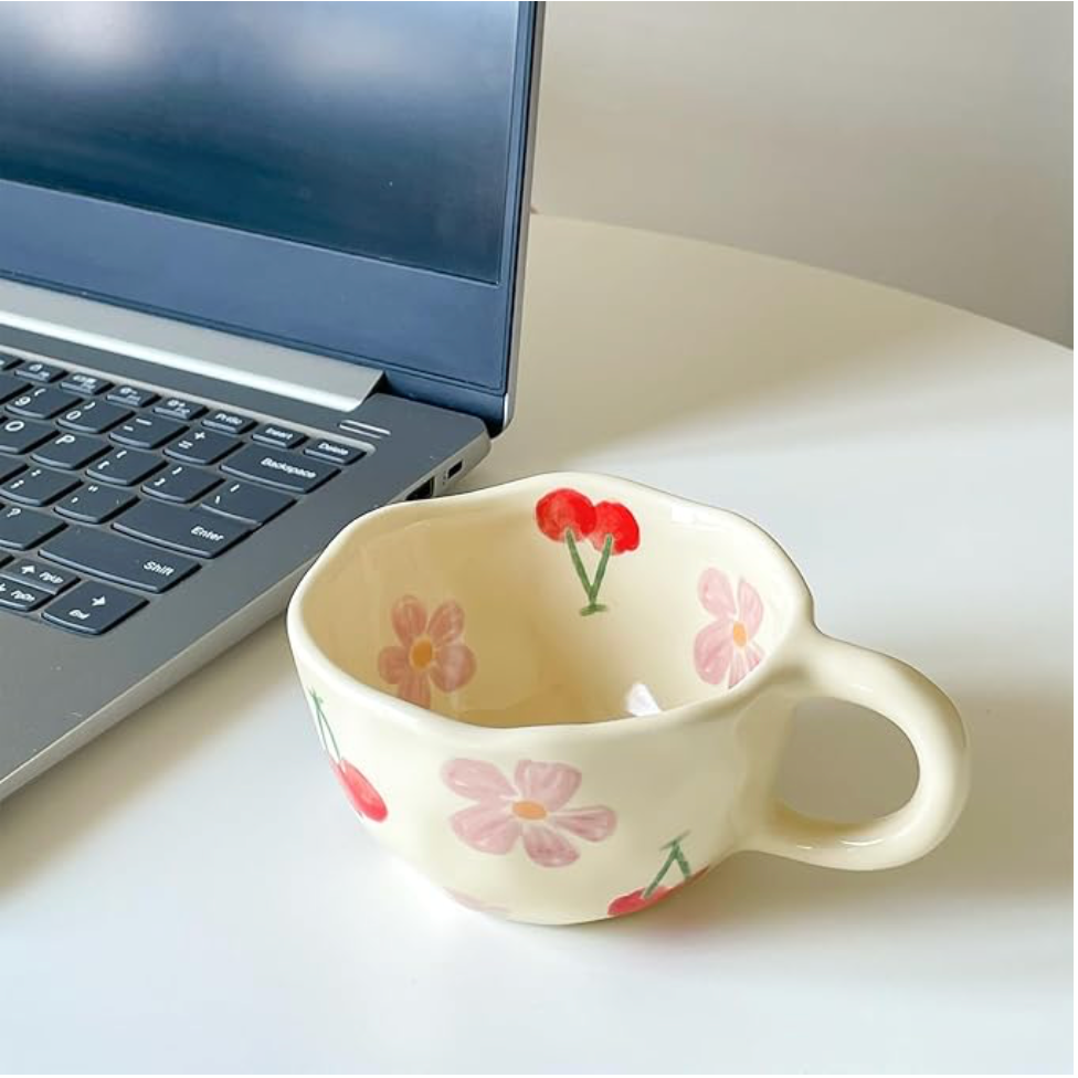 Cherries & Flowers Cup ( Set of Cup and Saucer) | Pinterest Inspired Design