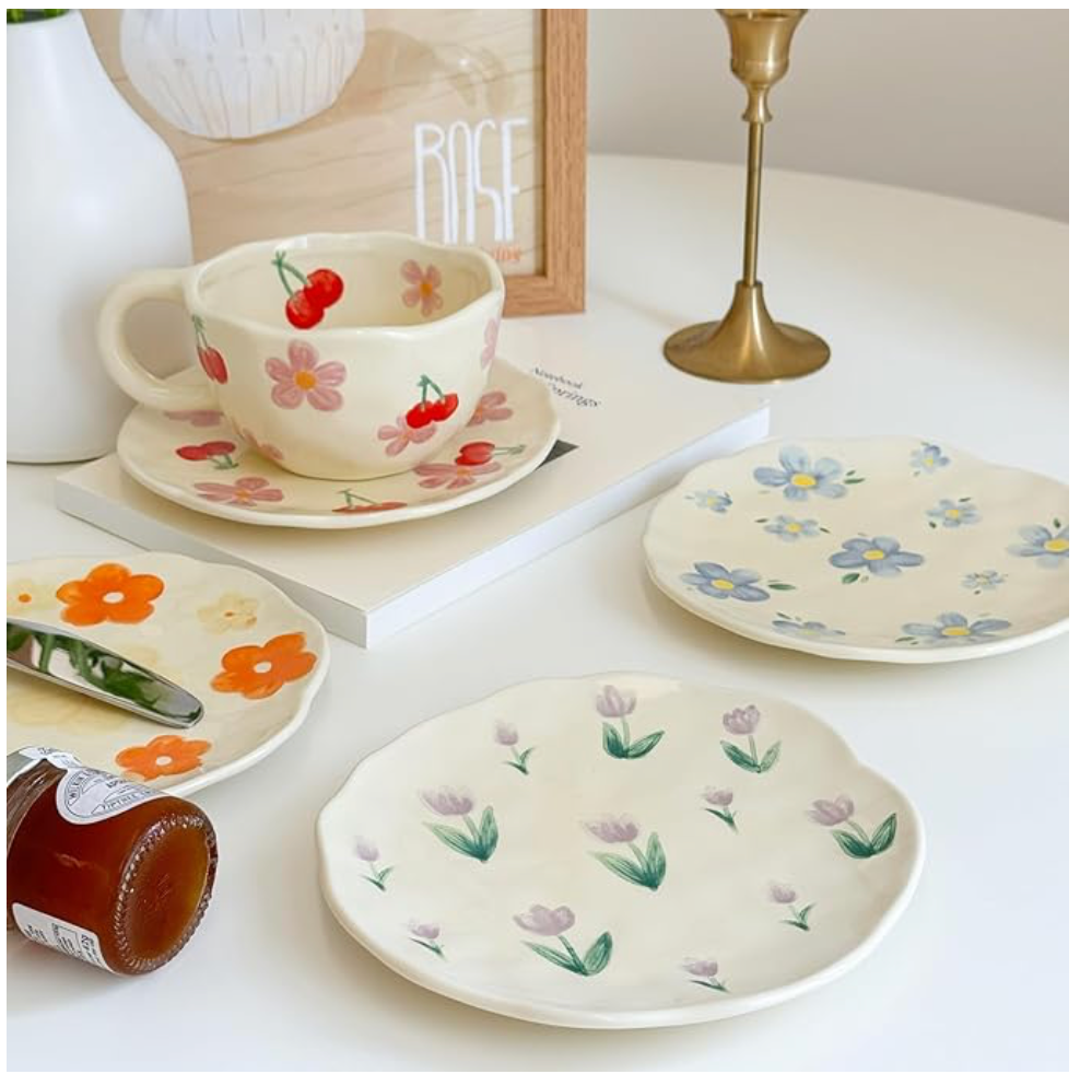 Cherries & Flowers Cup ( Set of Cup and Saucer) | Pinterest Inspired Design