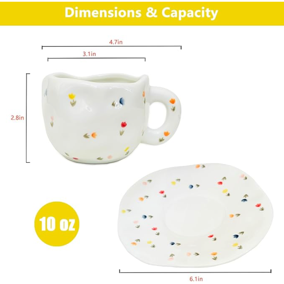 Vibrant Lil Flower Cup ( Set of Cup and Saucer) | Pinterest Inspired Design