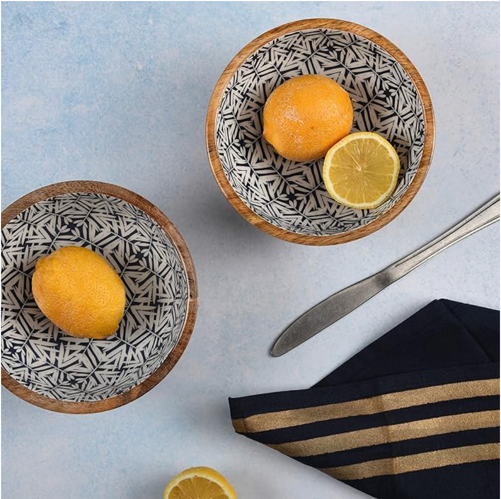 DARK BLUE LEAF SALAD BOWL