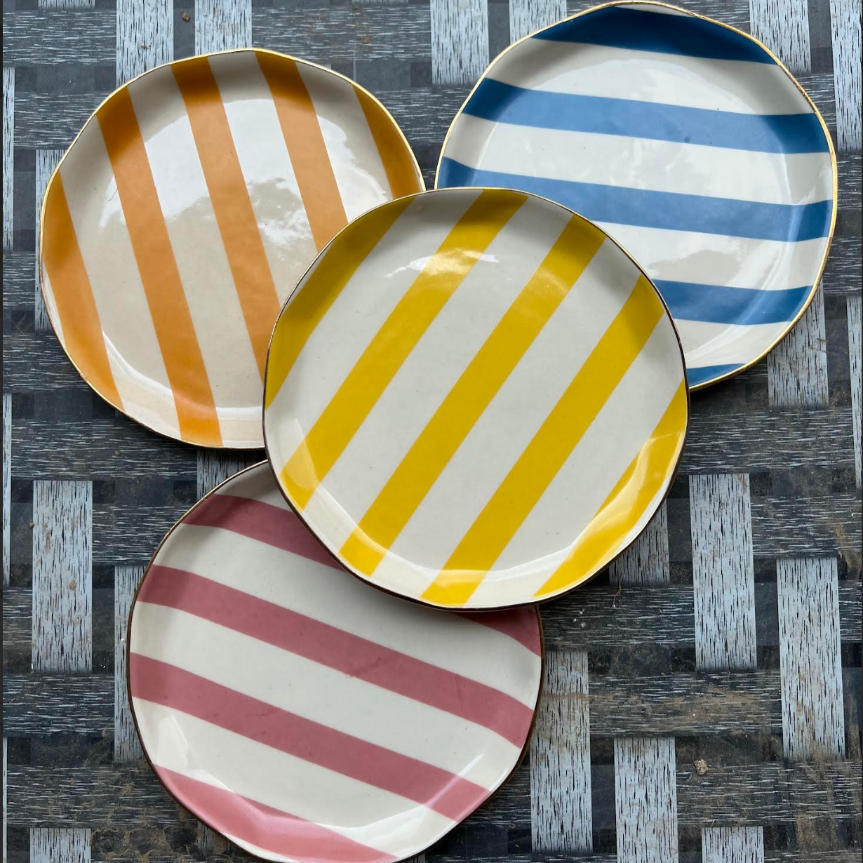 Stripe Cookie Plate | Ceramic
