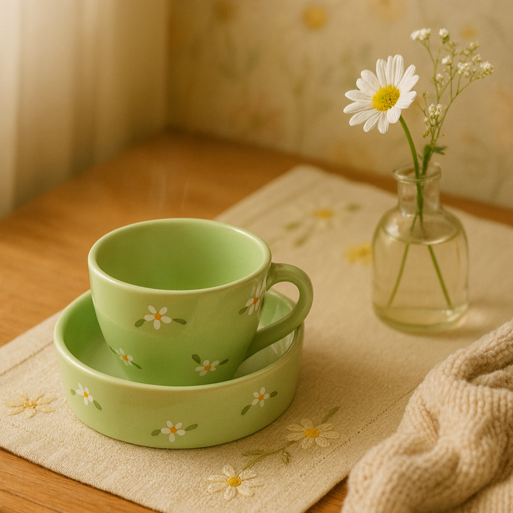 Daisies Cup and bowl set (Set of 1 cup and 1 snack bowl) | Pinterest Inspired