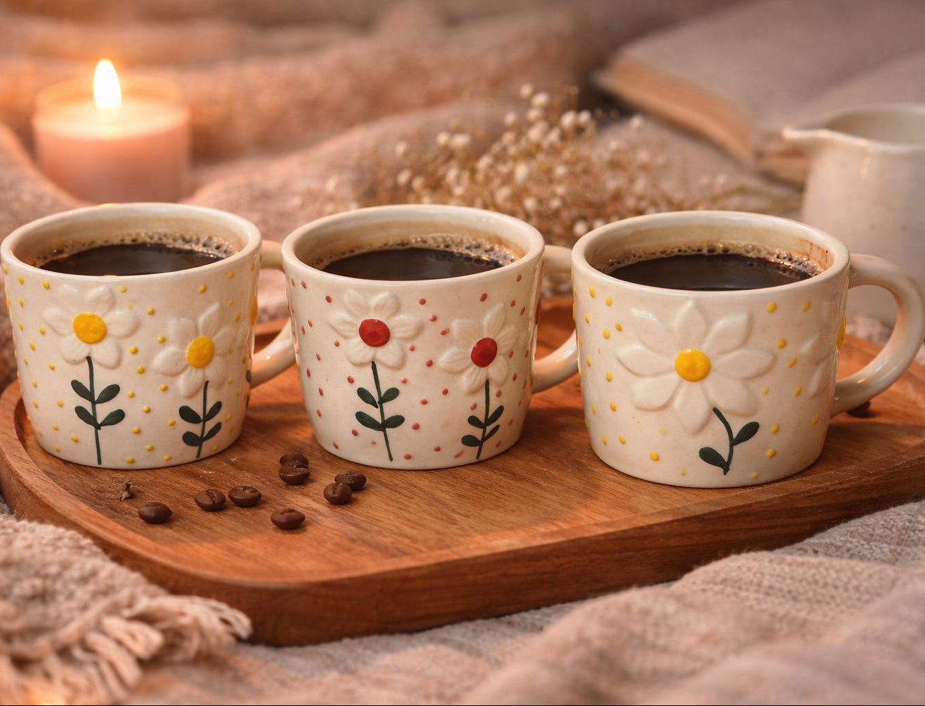 Daisies Cup Set(set of 3)| Pinterest Inspired Design