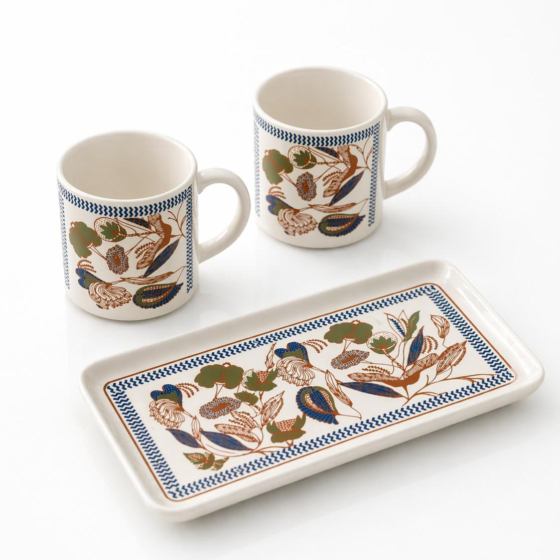 Cocoa Blossom ( Set of 2 cup and 1 snack plate) | Pinterest Inspired Design