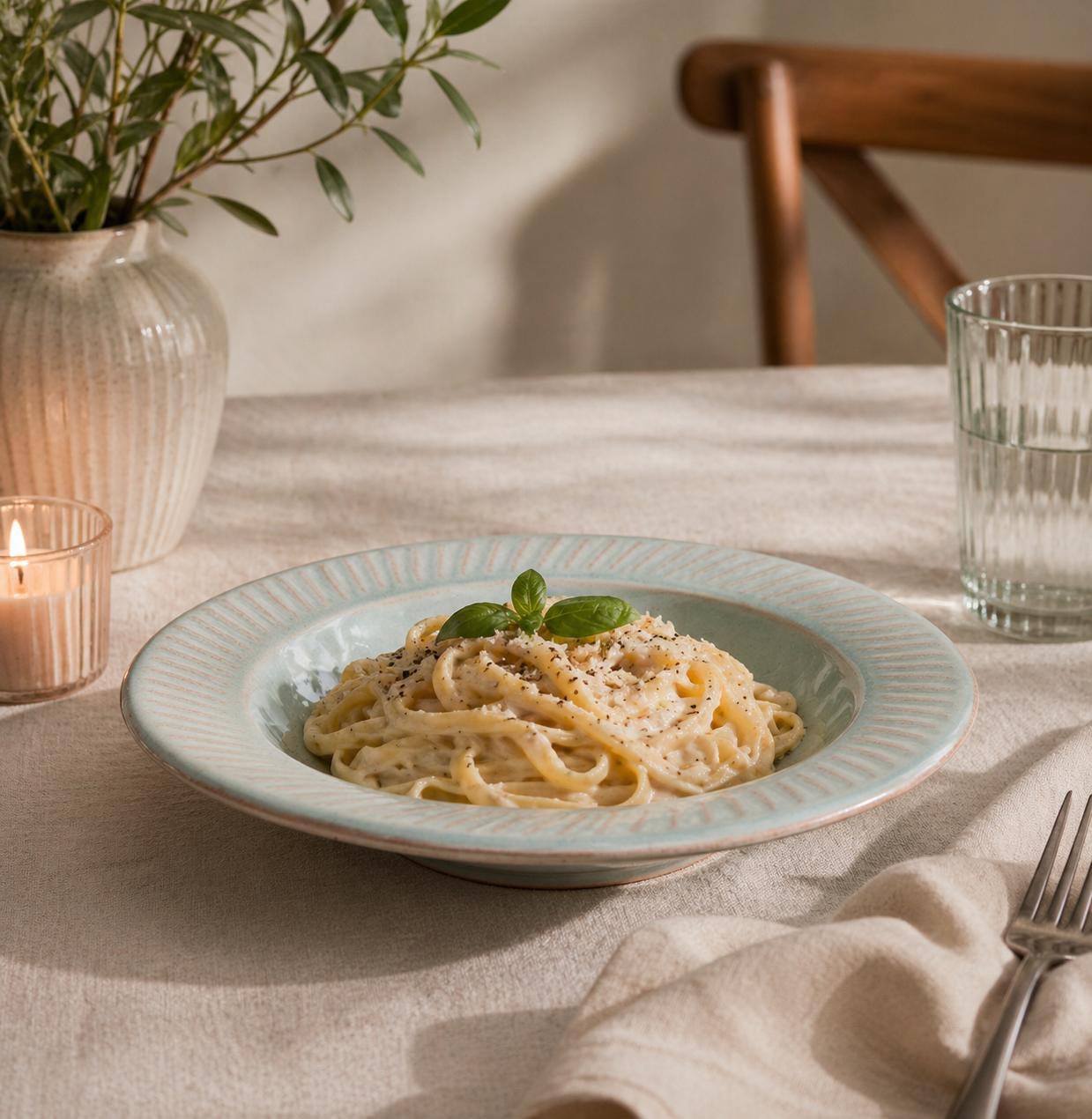 Strata Etched Pasta Plate  (Set of 1 )| Ceramic