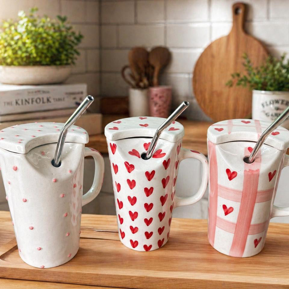 Amour Cold Coffee Sipper with steel straw (Set of 1) | Pinterest Inspired Design