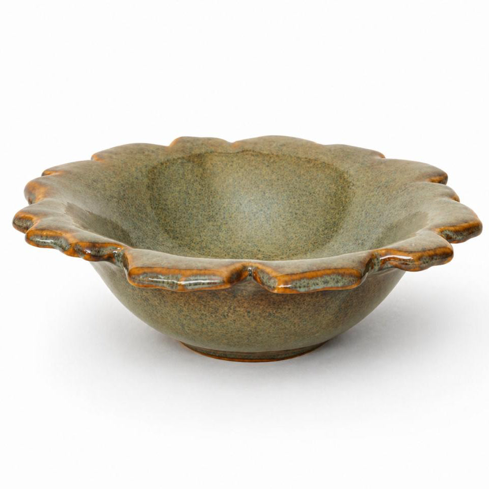Fluted Curry Studio Ceramic Bowl (set of 1)
