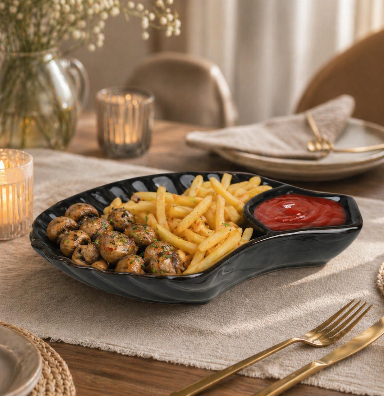 Azure Shell Chip And Dip Platter (set of 1)