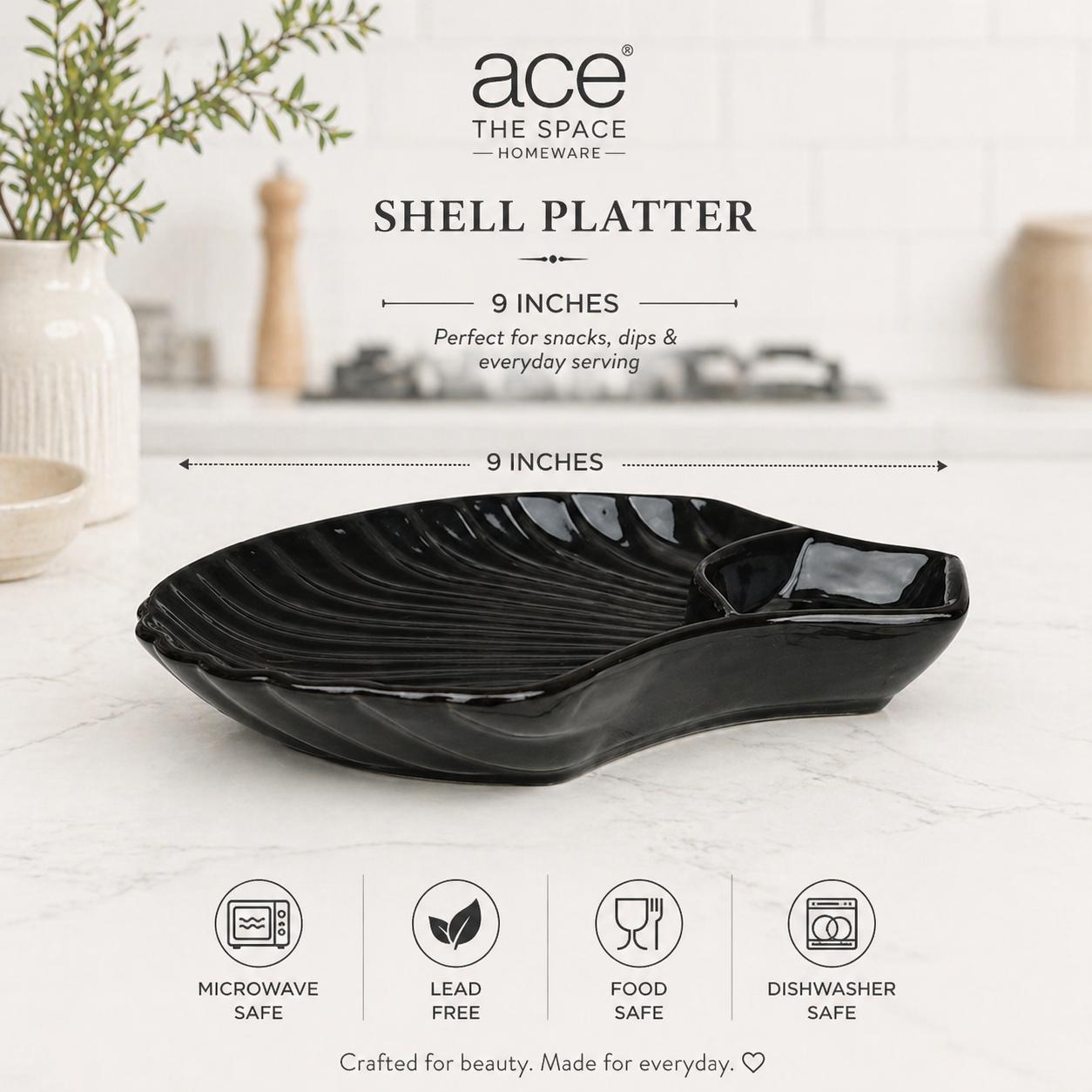 Azure Shell Chip And Dip Platter (set of 1)