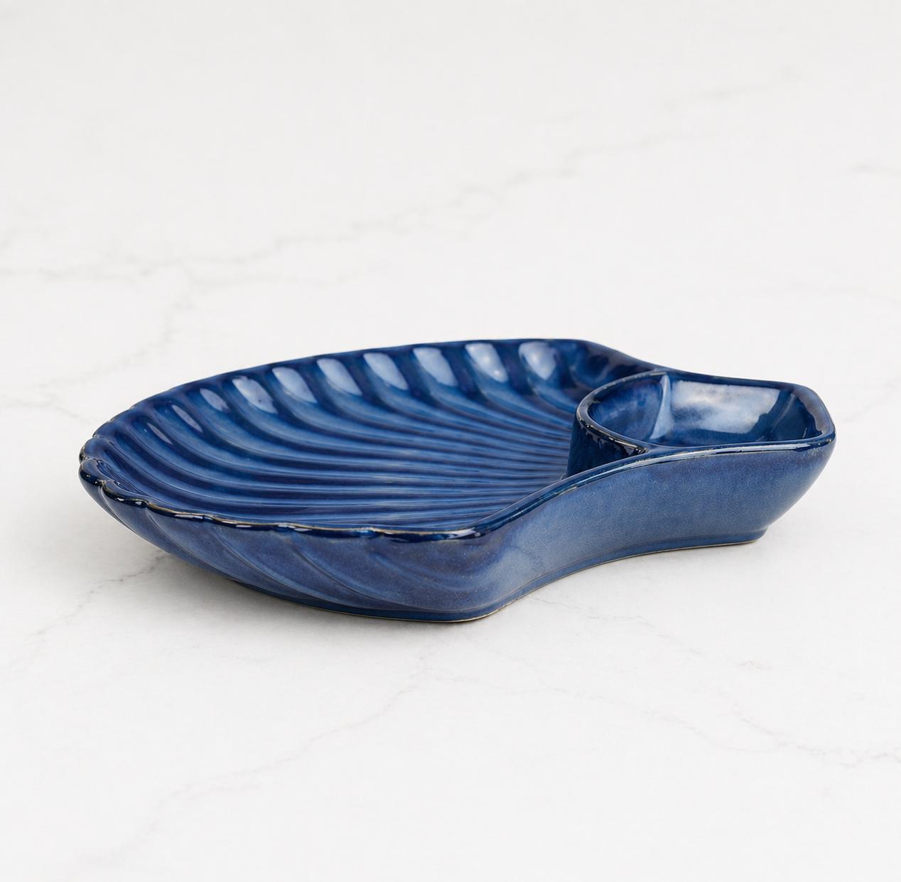 Azure Shell Chip And Dip Platter (set of 1)