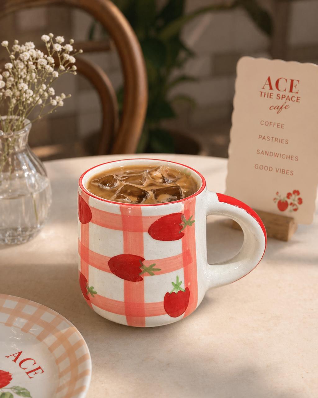 STRIPES WITH BERRY COFFEE CUP (Set of 1) | Perfect gifting option