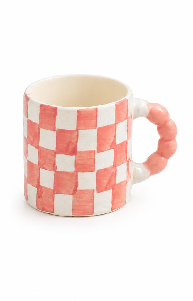 SUMMERED WITH CHECK COFFEE CUP (Set of 1) | Perfect gifting option