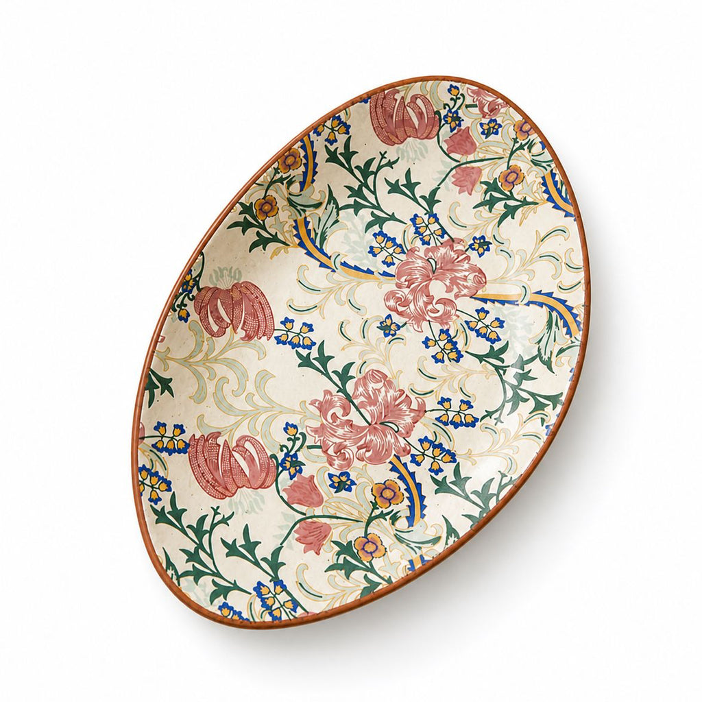 Pink Petal Isle Oval Snack Platter (set of 1)