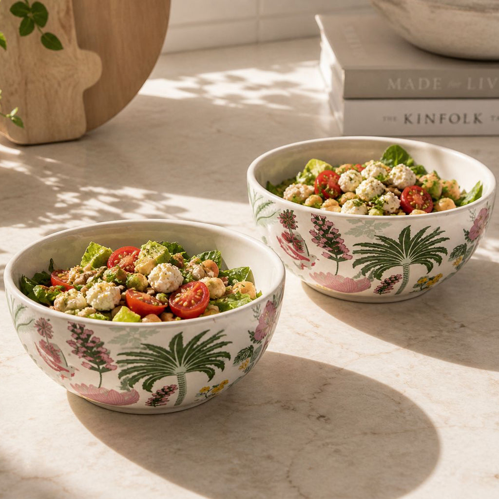 Flore Tropica Serving Bowl Set (set of 2)