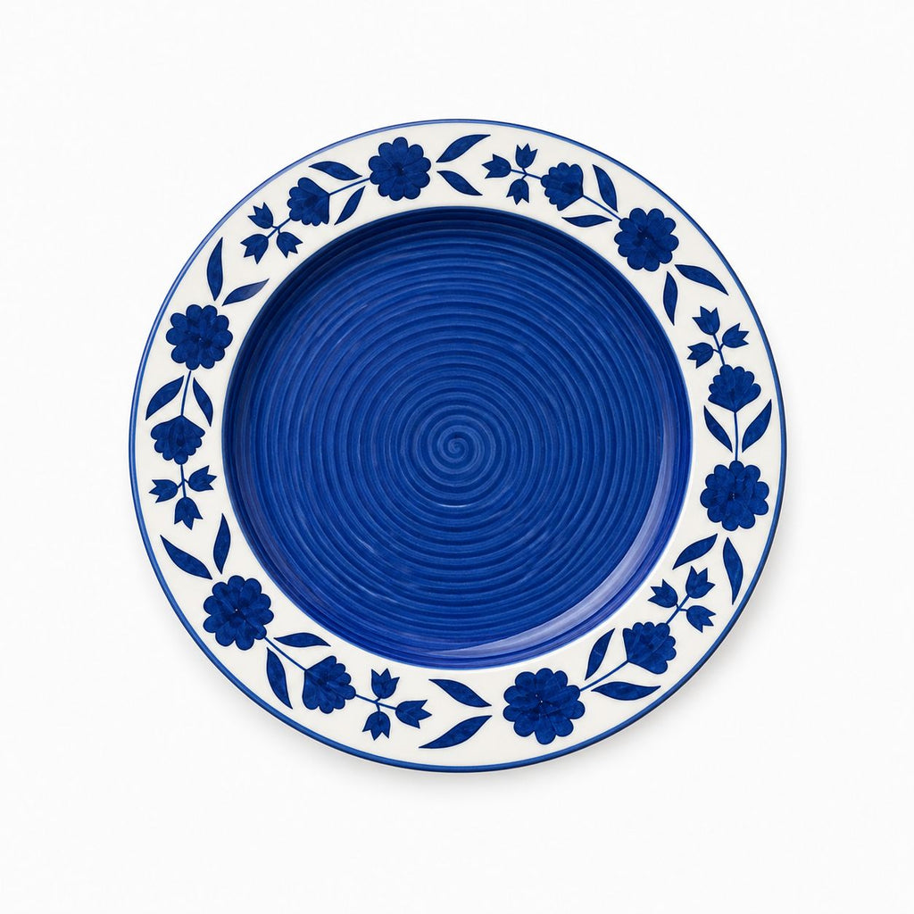 Blue Pottery Pasta Plate  (Set of 1 )| Ceramic