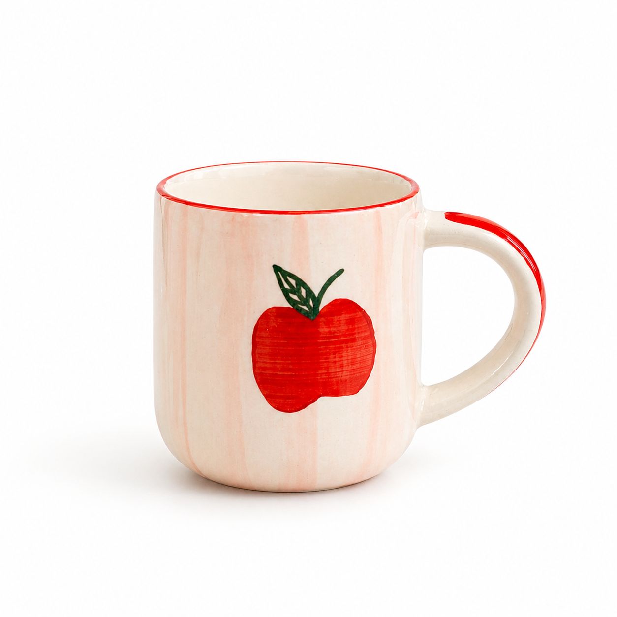 STRIPES WITH APPLE COFFEE CUP (Set of 1) | Perfect gifting option
