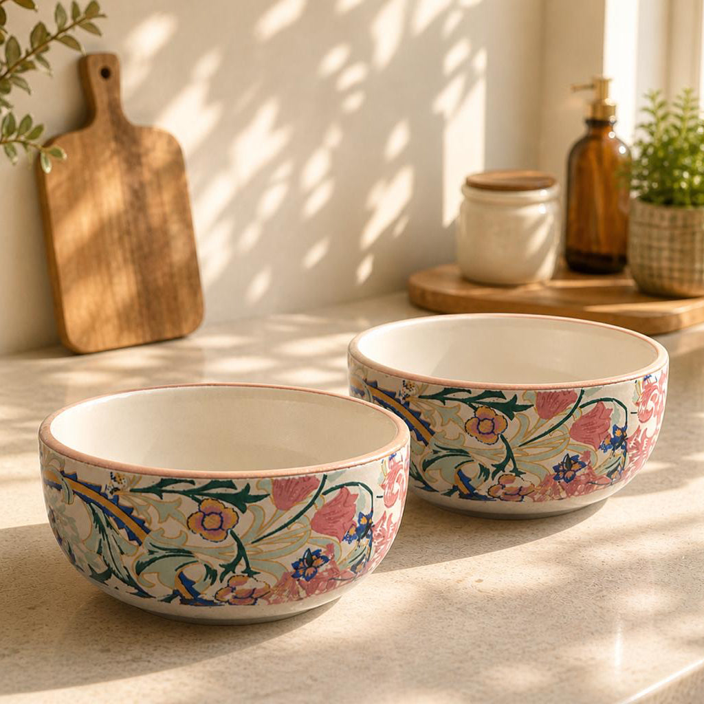 Pink Petal Isle Serving Bowl Set (set of 2)