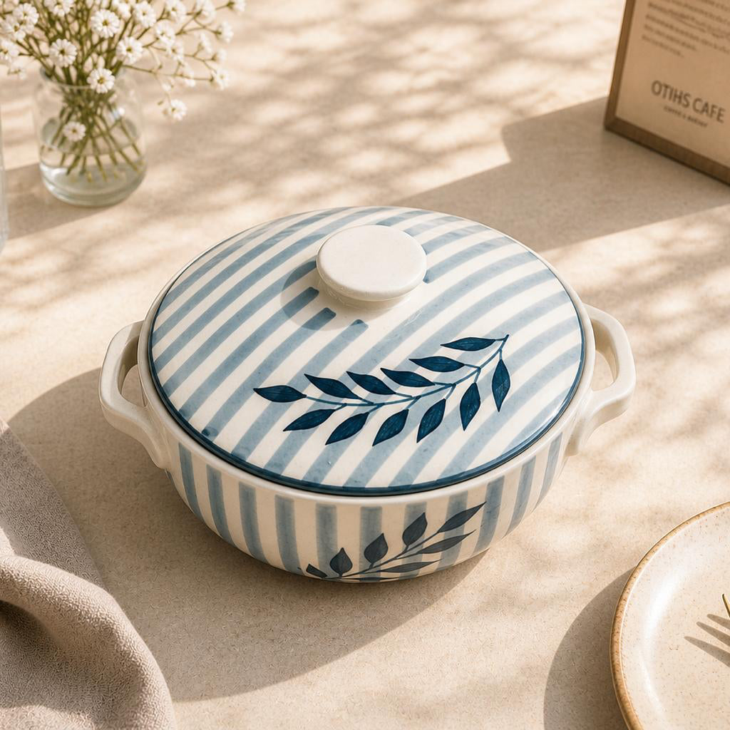 Blue Petal Casserole | Ceramic