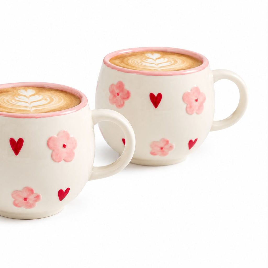 PETAL KISS COFFEE CUPS (Set of 2) | Perfect gifting option