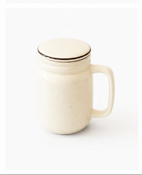 FRECKLED CERAMIC COFFEE SIPPER WITH LID (Set of 1) | Perfect gifting option