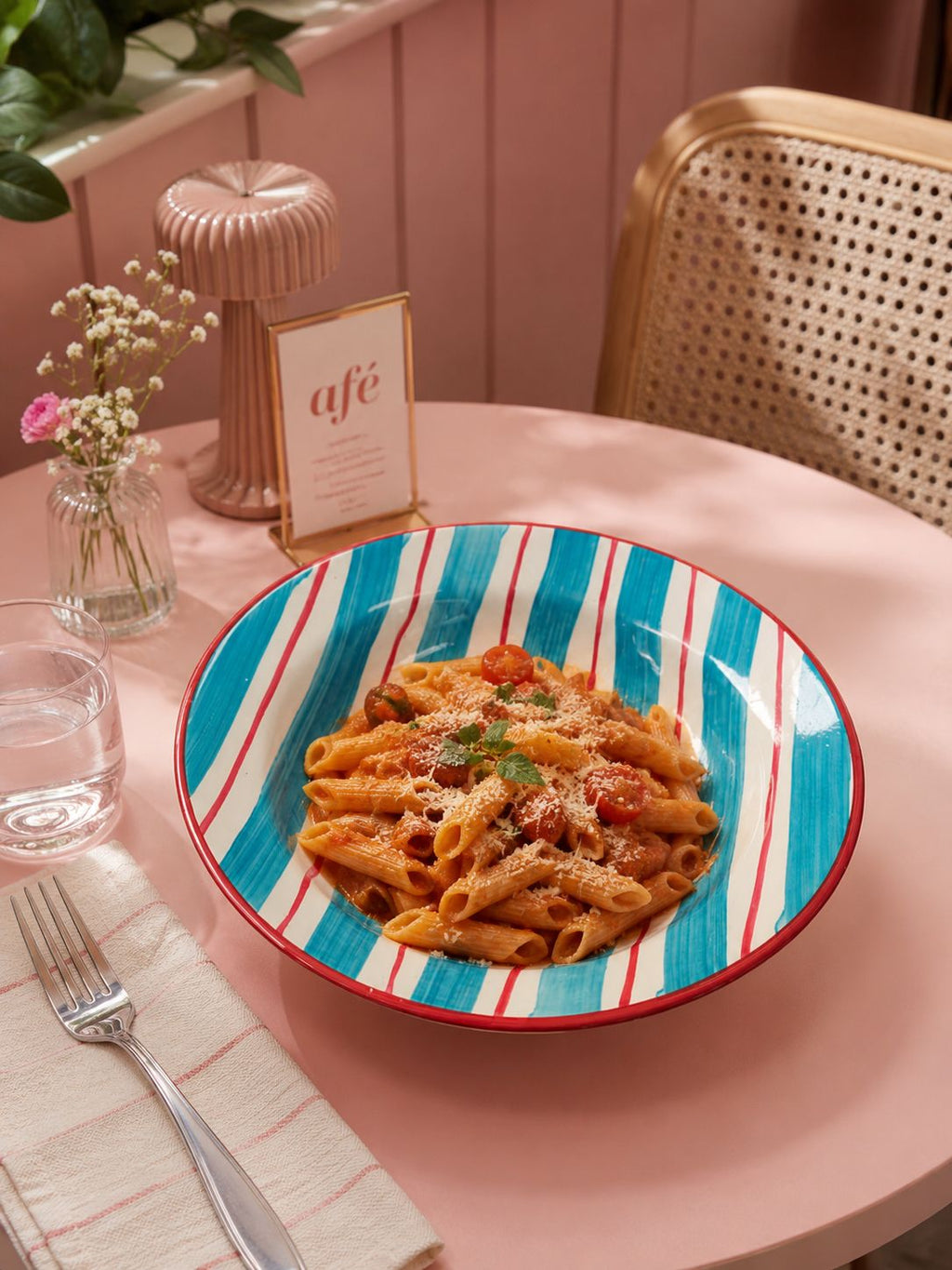Little Italy Pasta Plate  (Set of 1 )| Ceramic