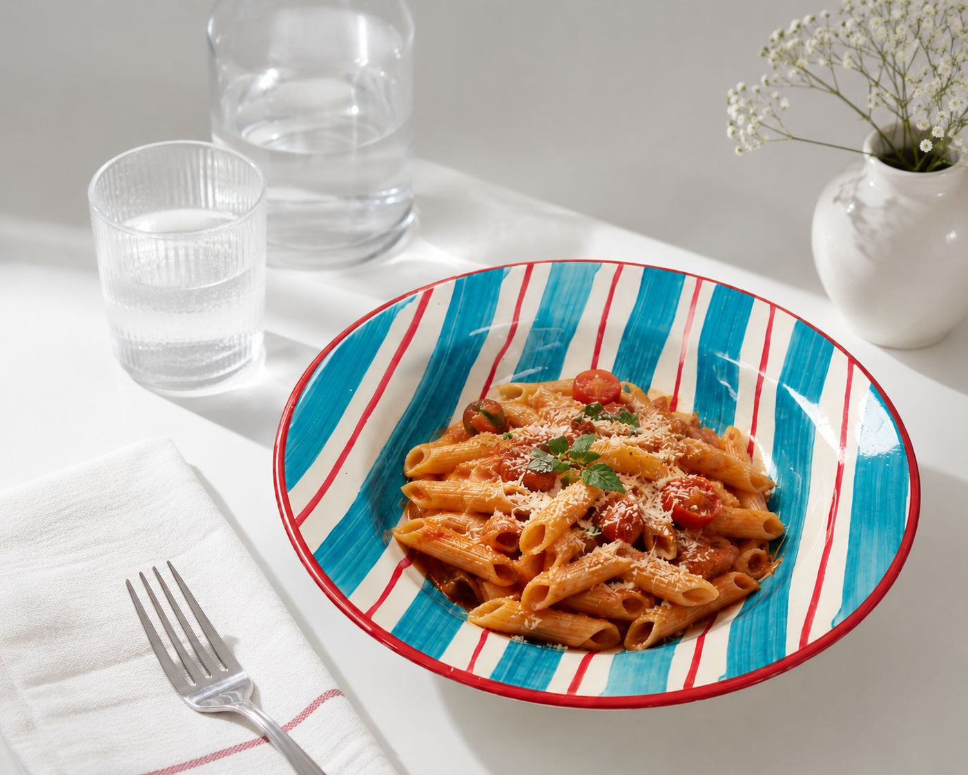 Little Italy Pasta Plate  (Set of 1 )| Ceramic