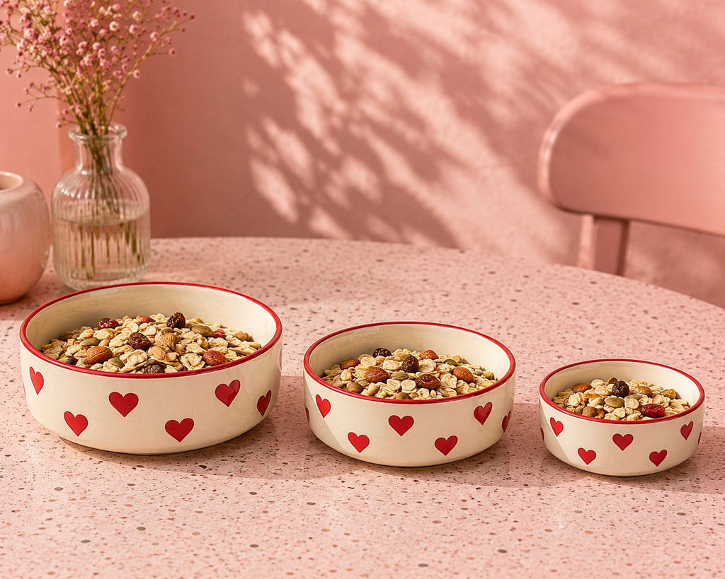 Happy Breakfast Bowls (Set of 3) | Ceramic