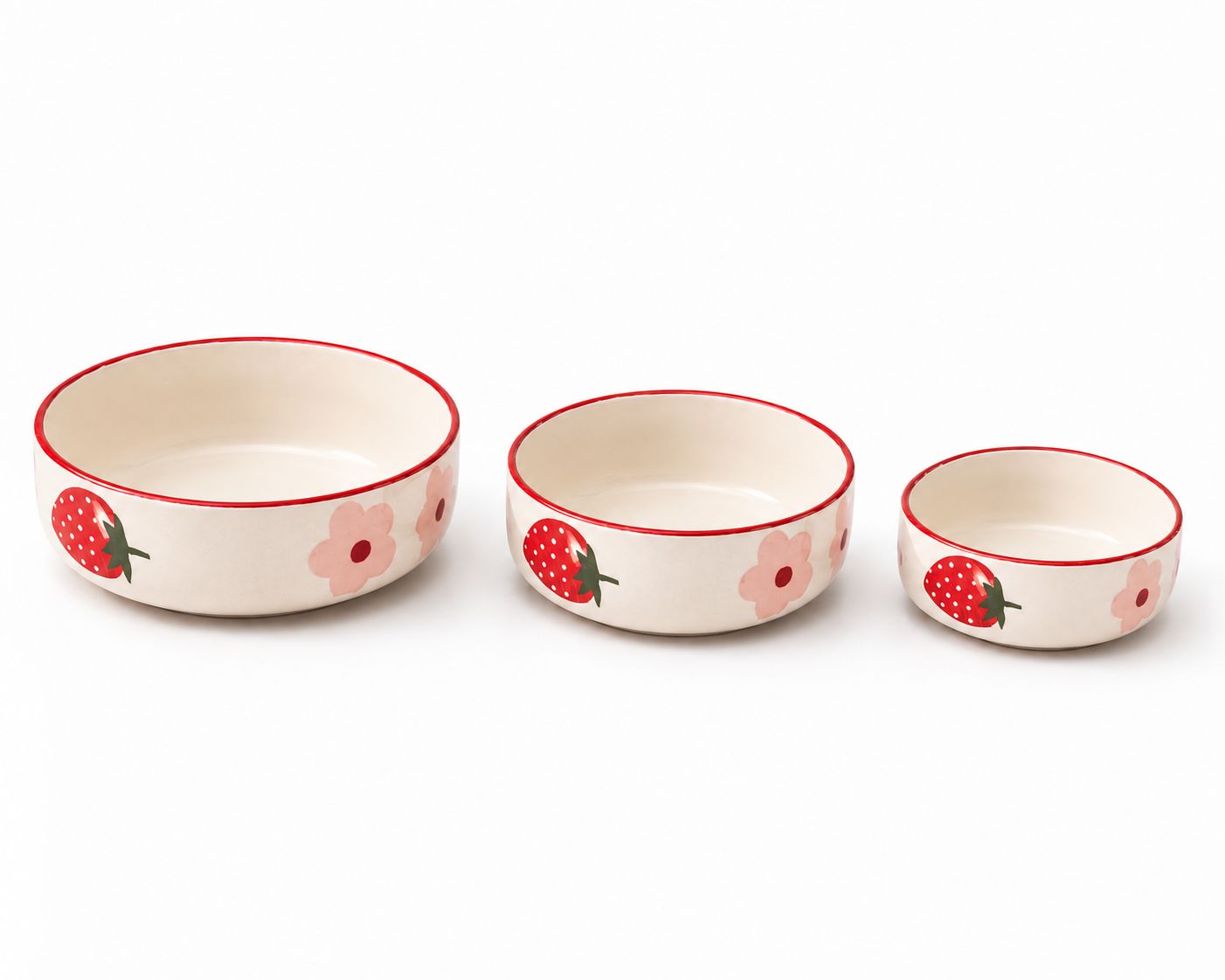 Happy Breakfast Bowls (Set of 3) | Ceramic