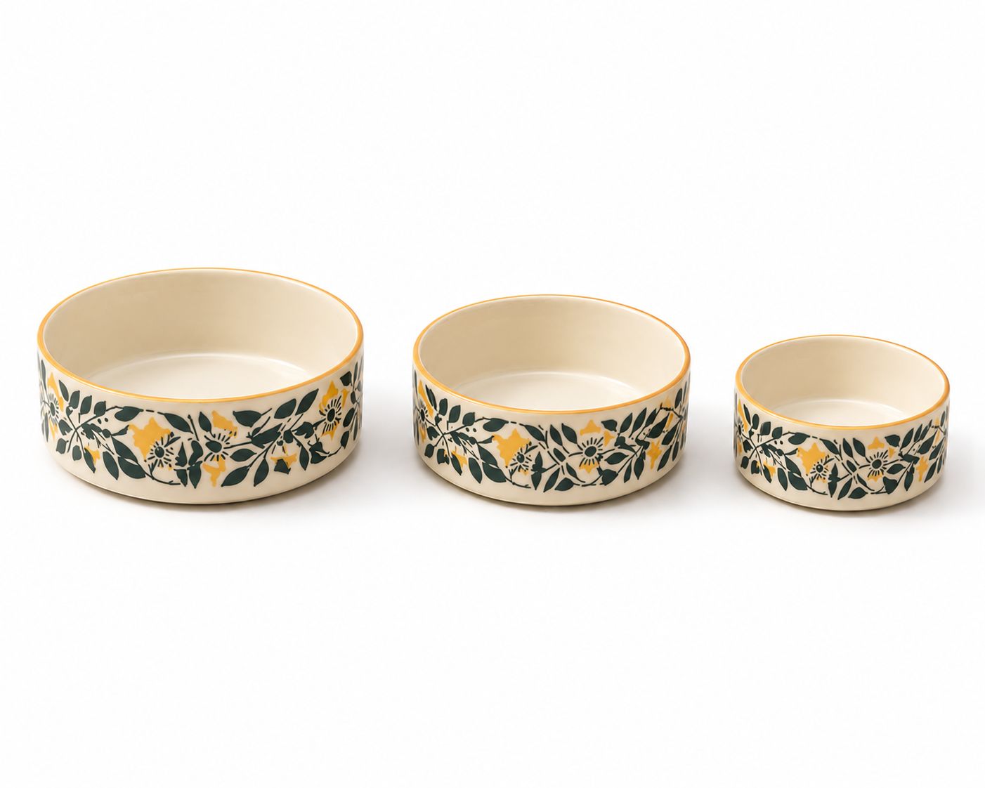 Happy Breakfast Bowls (Set of 3) | Ceramic