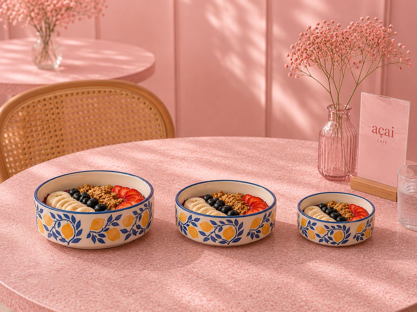 Happy Breakfast Bowls (Set of 3) | Ceramic