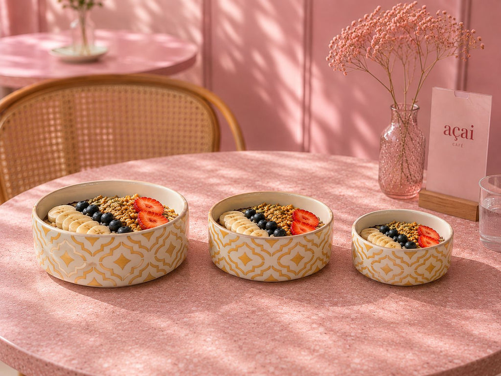 Happy Breakfast Bowls (Set of 3) | Ceramic