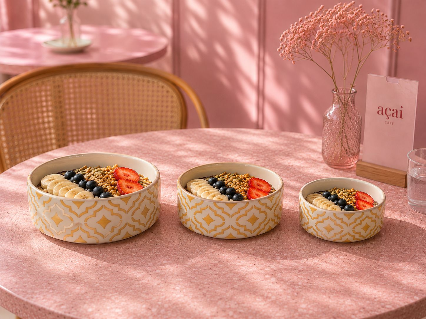 Happy Breakfast Bowls (Set of 3) | Ceramic