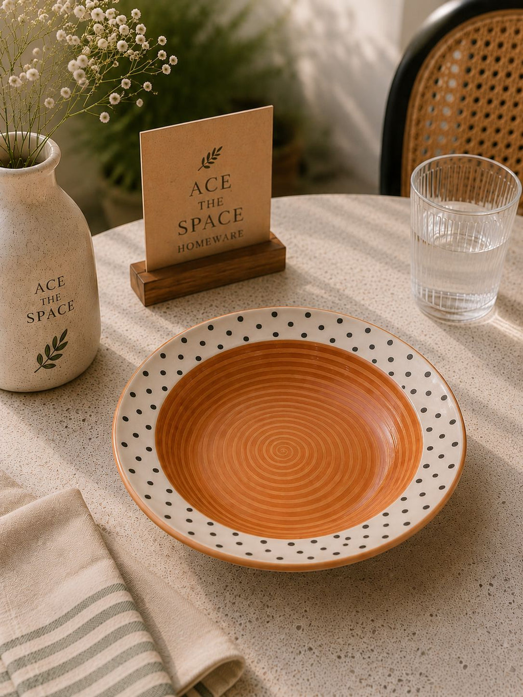 Polka Pop Pasta Plate (Set of 1 )| Ceramic