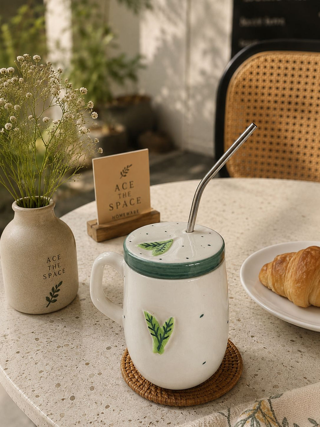 Nature Sip Sipper with lid and steel straw (Set of 1) | Pinterest Inspired Design