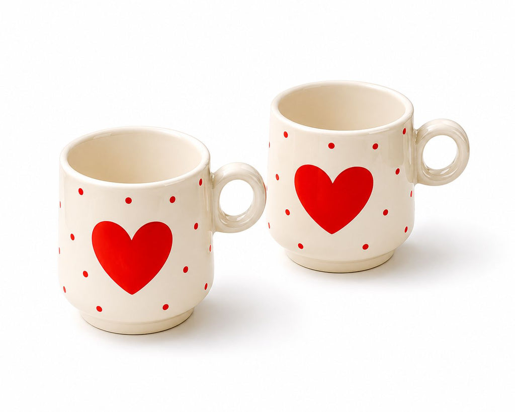 HEART WHISPER COFFEE CUPS (Set of 2) | Perfect gifting option