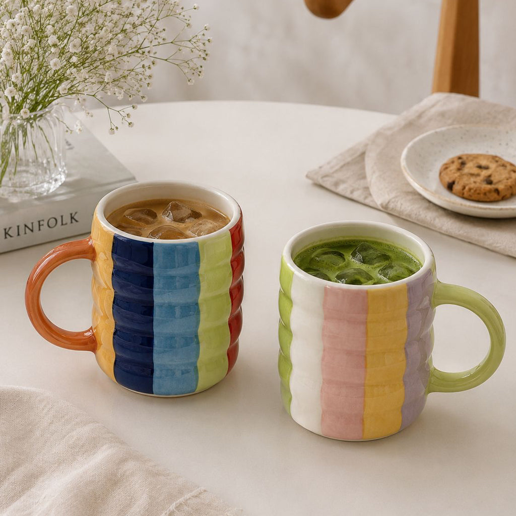 RAINBOW BUBBLE COFFEE CUPS (Set of 2) | Perfect gifting option